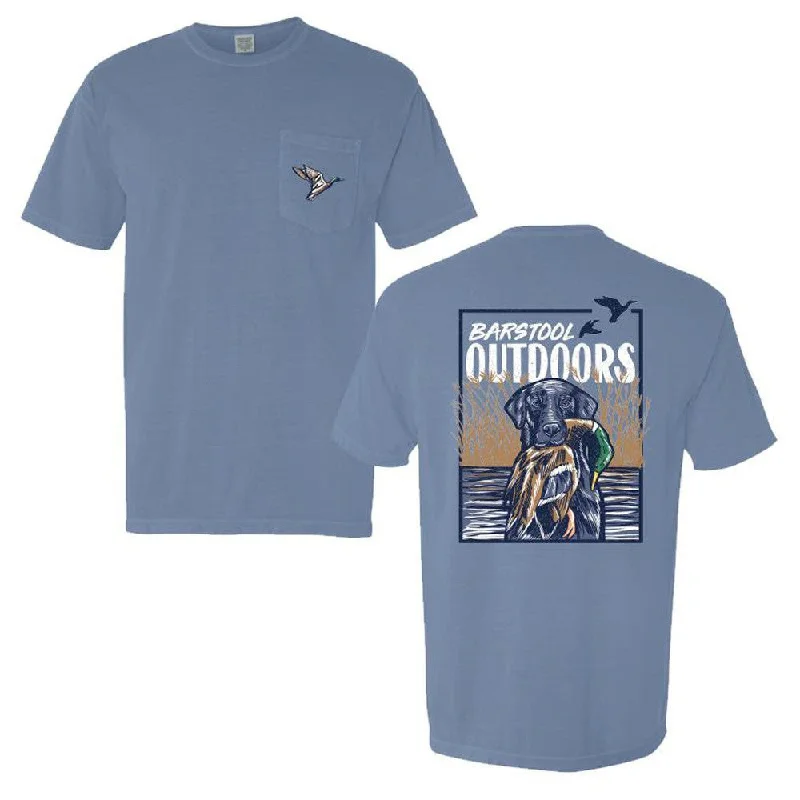 Women's Blouse with Boat NeckBarstool Outdoors Duck Hunt Pocket Tee