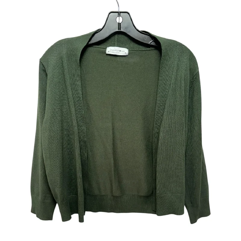 Women's Bosnian Wool SweatersSweater Cardigan By Zahara In Green, Size: L