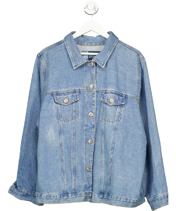 Women's High Collar SweatersAvenue Blues Blue Vintage Denim Jacket 100% Cotton With Elephant Embellishment UK L