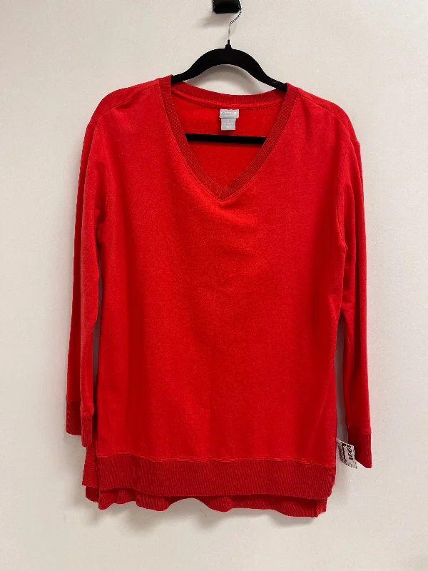 Women's Rounded Hem SweatersSweater By Chicos In Red, Size: M