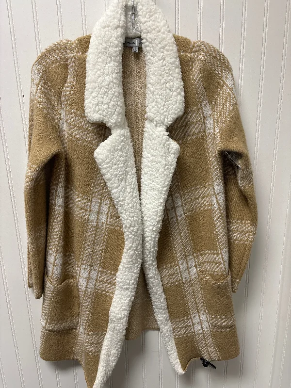 Women's Long Length SweatersSweater Cardigan By Absolutely Famous In Beige, Size: S