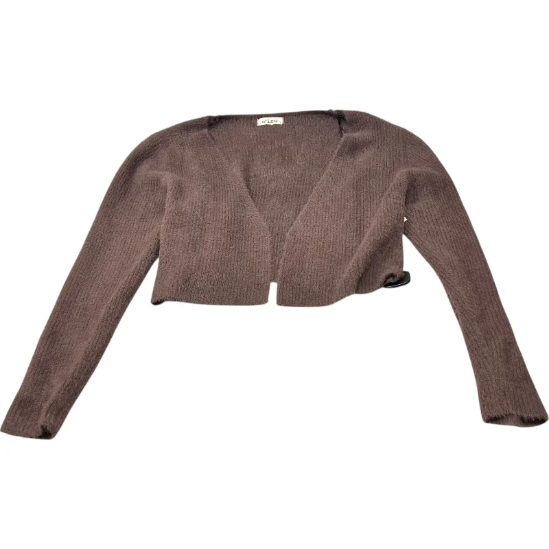 Women's Square Neck SweatersSweater Cardigan By Cisa In Brown, Size: L