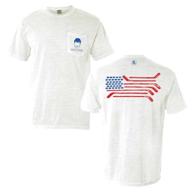 Women's Blouse with Long SleevesSpittin Chiclets Flag Pocket Tee