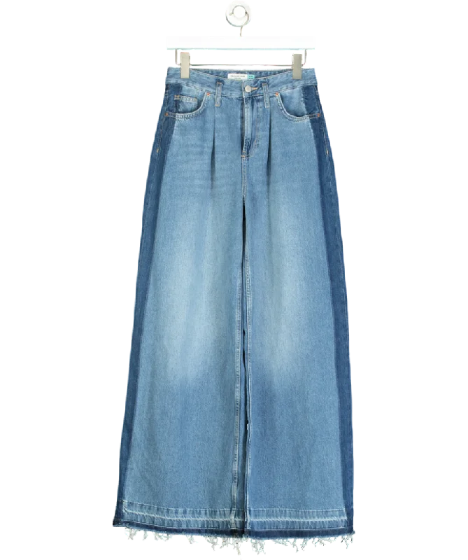 Women's Keyhole Collar SweatersNext Blue Side Stripe Palazzo Wide Leg Jeans UK 6