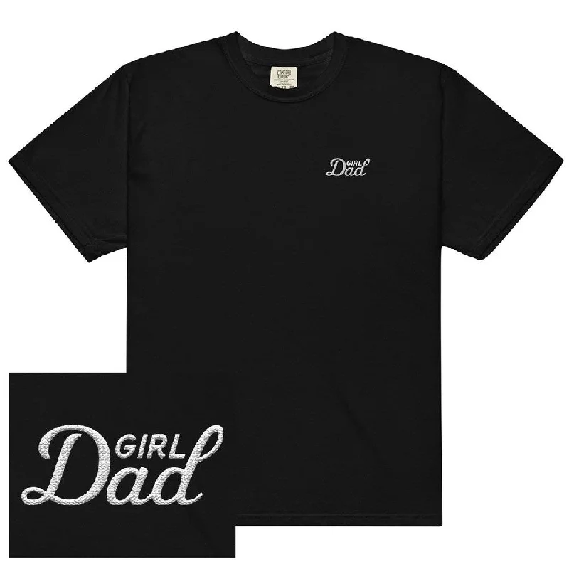 Women's Blouse with Collarless DesignGirl Dad Embroidered Tee