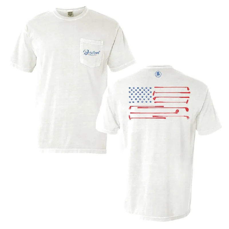 Women's Blouse with U-Shaped CollarBarstool Golf Flag Pocket Tee