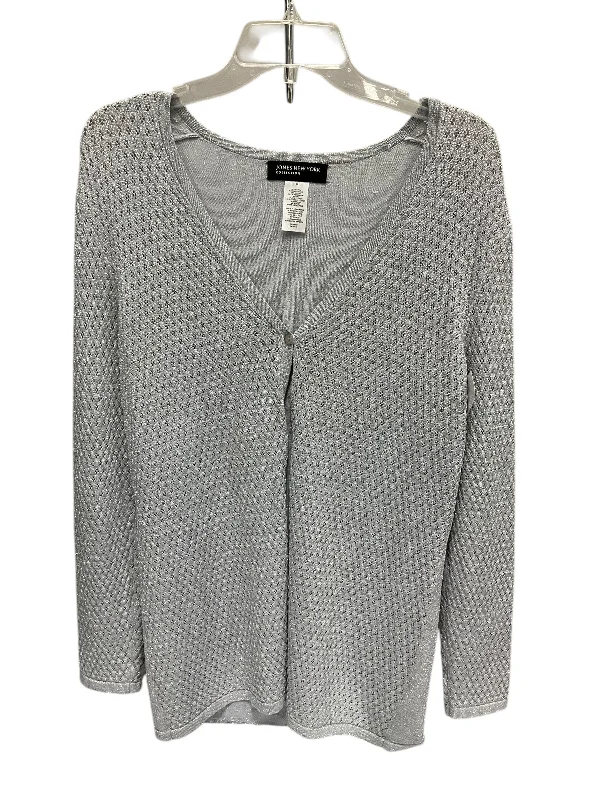 Women's Pullover SweatersSweater Cardigan By Jones New York In Silver, Size: S