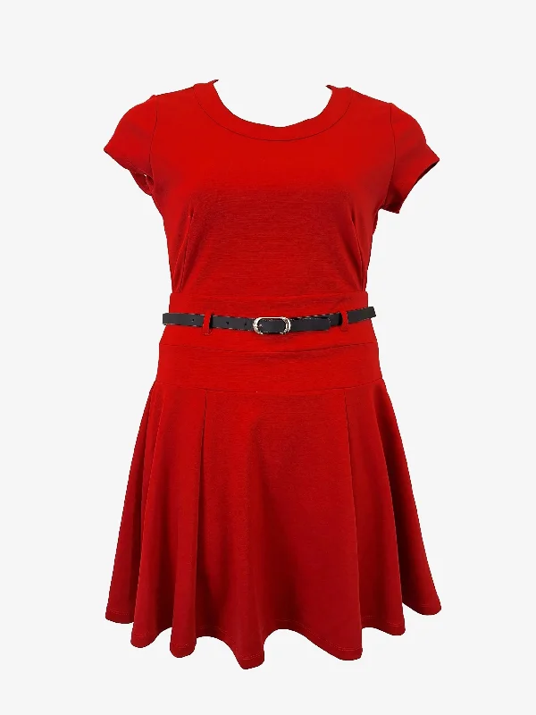 Women's Keyhole Collar DressesBen Sherman Classic Cherry Cola Belted Mini Dress Size M