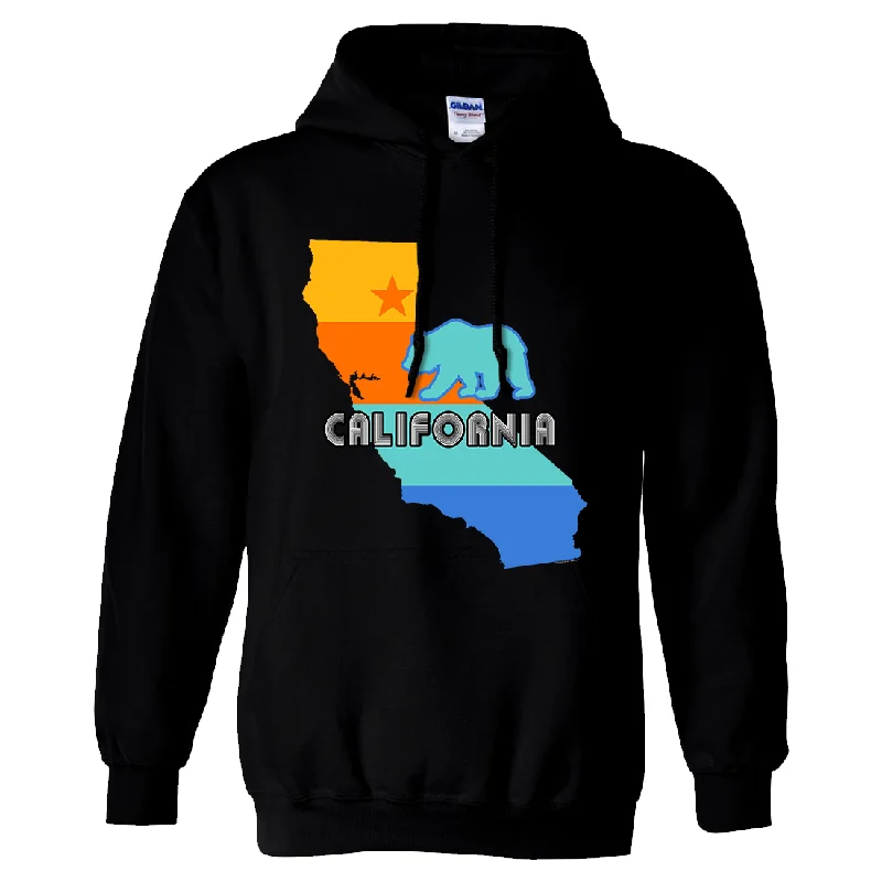 Women's Hooded Sweatshirts with Moisture-Wicking FabricCalifornia Bear State Stripes Sweatshirt Hoodie