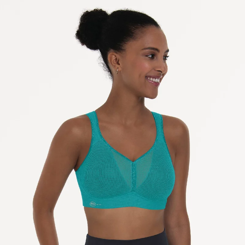 plus-size sports bra with mesh ventilationAnita Air Control Sports Bra in Peacock (#5544)