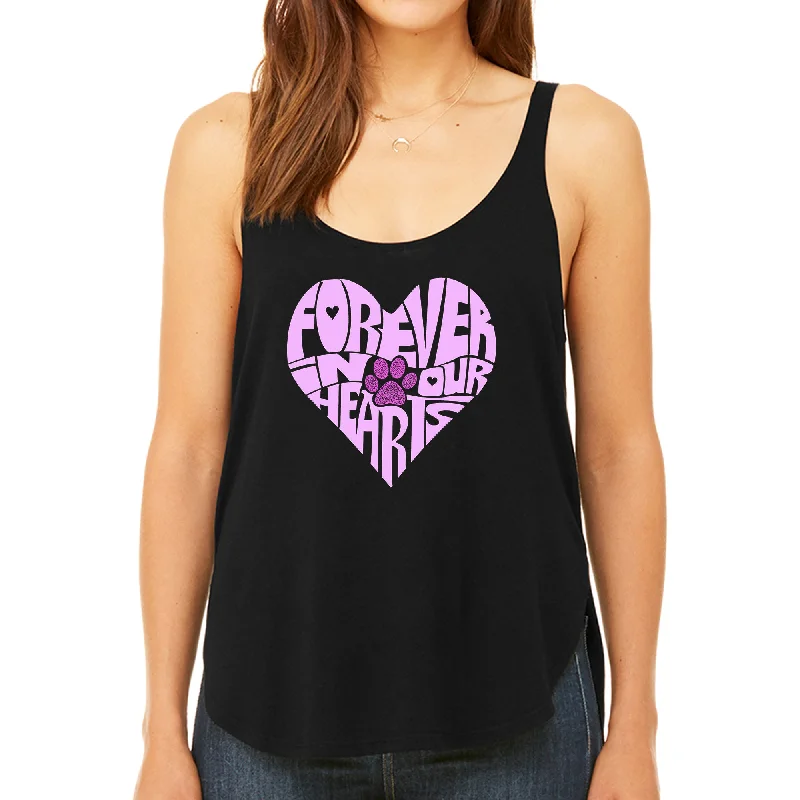 Women's Blouse with Boat CollarForever In Our Hearts - Women's Premium Word Art Flowy Tank Top