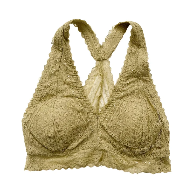 seamless bra for sensitive skinLight Olive Floral Lace Halter Bralette