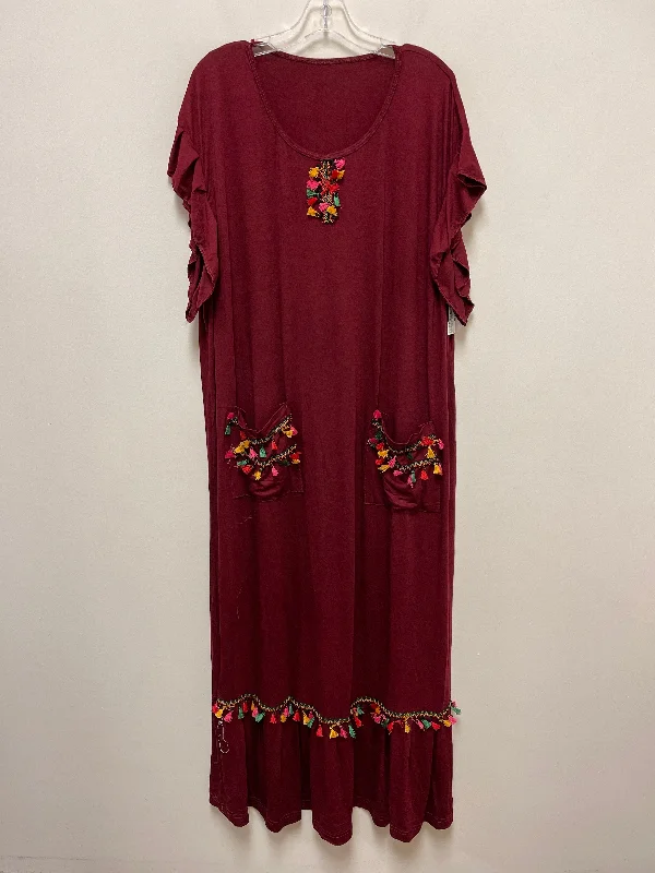 Women's Boat-Neck DressesDress Casual Maxi By Clothes Mentor In Red, Size: Xl