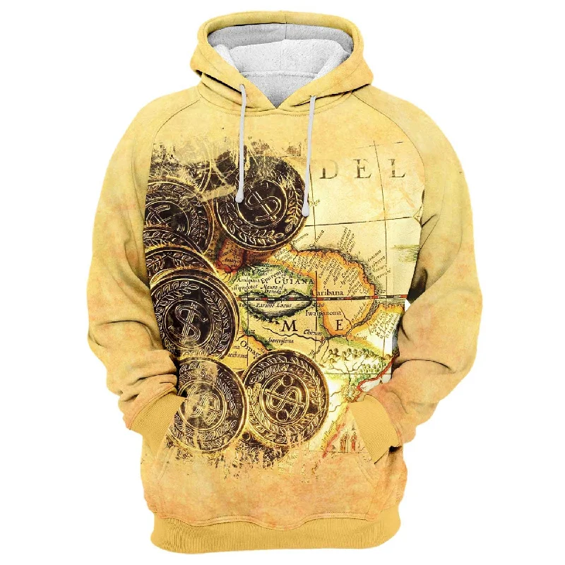 Women's Hooded Sweatshirts with Plaid LiningGold Treasure Hoodie