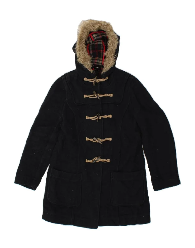 Women's Hooded CoatsOASIS Womens Hooded Duffle Coat UK 10 Small Navy Blue