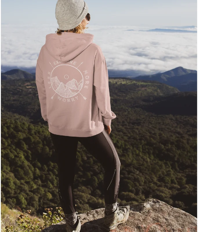 Women's Hooded Sweatshirts with Modal LiningExplore More Worry Less Organic Cotton Hoodie