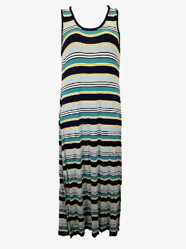 Women's Halter DressesMax Studio Essential Multi Stripe Tank Maxi Dress Size L