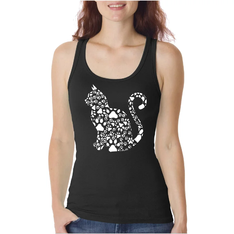 Women's Blouse with U-Shaped CollarCat Claws - Women's Word Art Tank Top