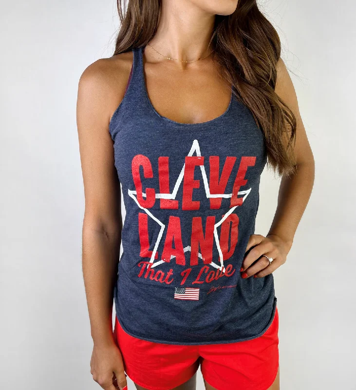 Women's Blouse with Lapel CollarWomens Cleveland That I Love Star Tank