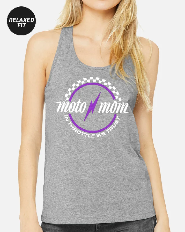 Women's Blouse with Bell SleevesWOMEN'S MOTO MOM TANK - HEATHER GRAY