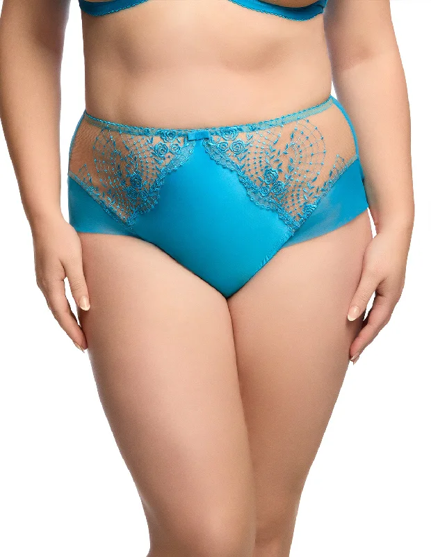 plus-size high-waisted panties with a full-coverage designJulies Roses High Waist  Brief- Butterfly Blue