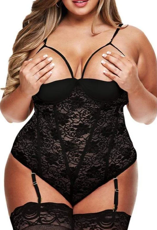 wireless bra with ruched sides for slimmingbackless lace teddy