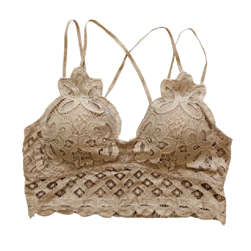 full-coverage bra for large bustsPlus Size Nude Crochet Bralette