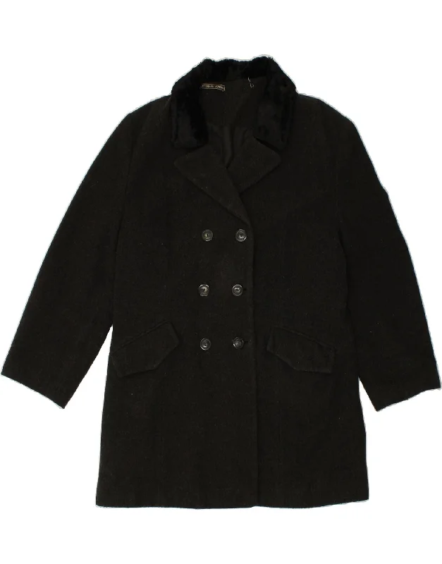 Women's Down CoatsST. BERNARD Womens Double Breasted Coat UK 16 Large  Black Wool