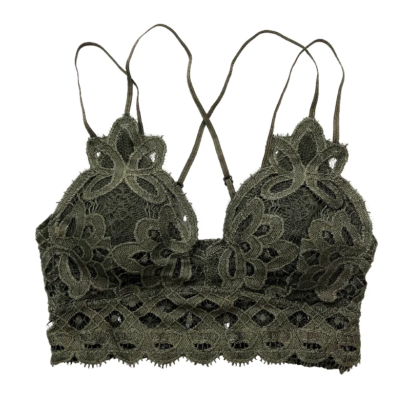 mastectomy bra with pocketsDark Olive Crochet Bralette