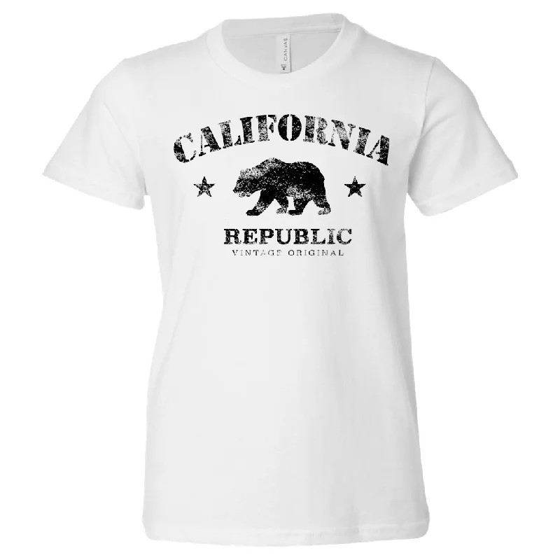 Women's Hooded Sweatshirts with Tapered WaistCalifornia Republic Vintage Original Asst Colors Youth T-Shirt/tee