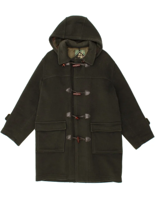 Women's Coats with CollarVINTAGE Womens Hooded Duffle Coat UK 44 Medium Green Wool