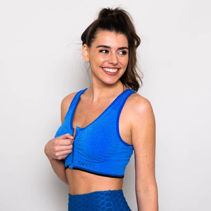 lace front closure braZip me Up Sports bra - Dark Blue