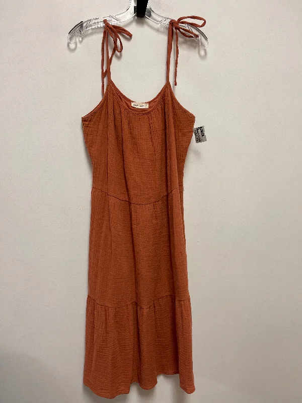 Women's Gathered DressesDress Casual Maxi By Clothes Mentor In Orange, Size: L