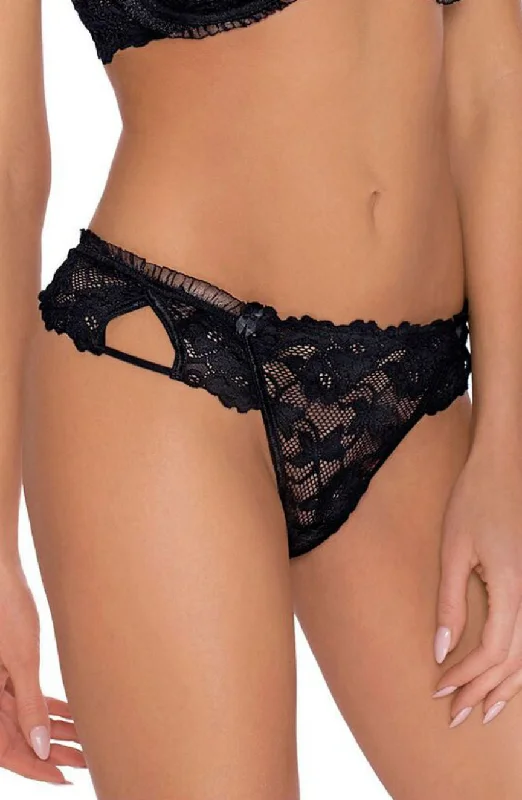 cotton-blend brief underwear for sensitive skinLadies Gorgeous Sexy Black See Through Floral Lace Ruffle Trim Thong A101