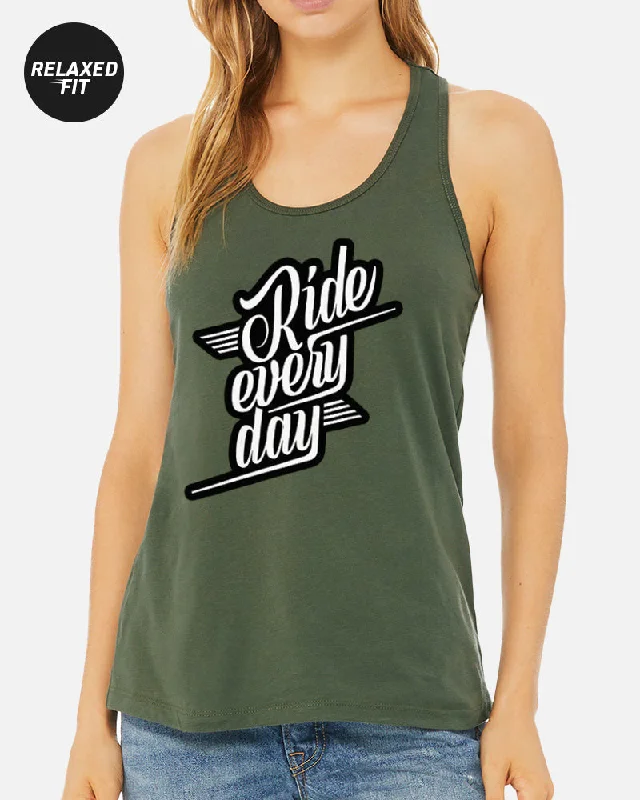 Women's Blouse with Mandarin CollarWOMENS RIDE EVERY DAY TANK - MILITARY GREEN