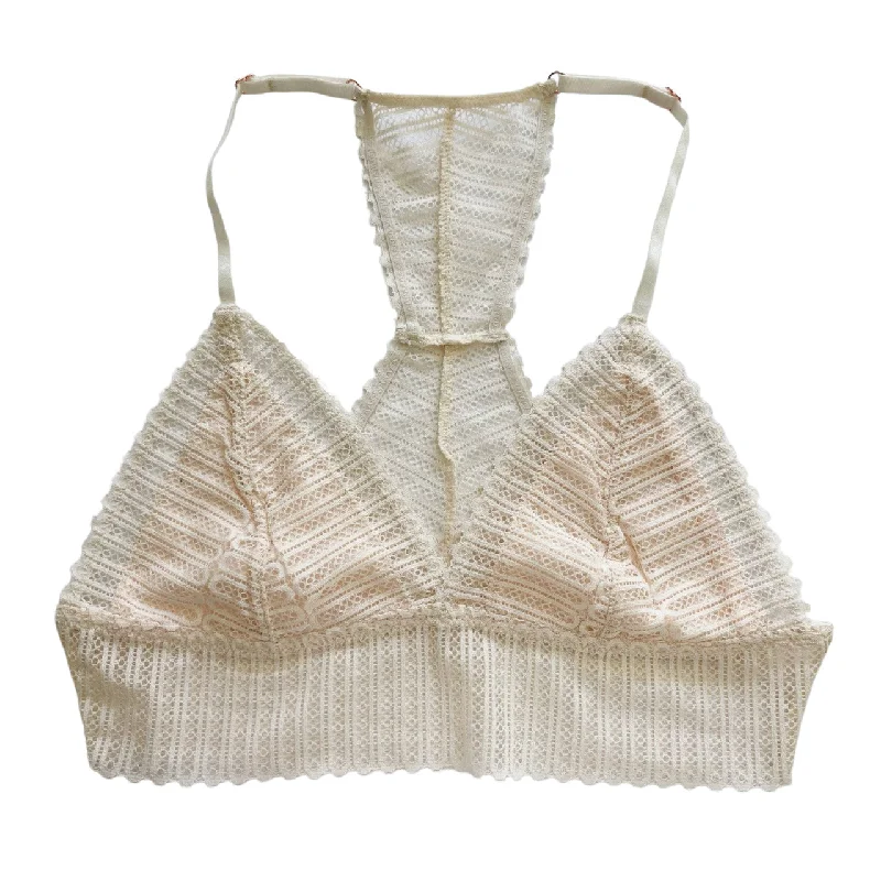 sleep bra for comfortIvory Lace Racerback Bralette