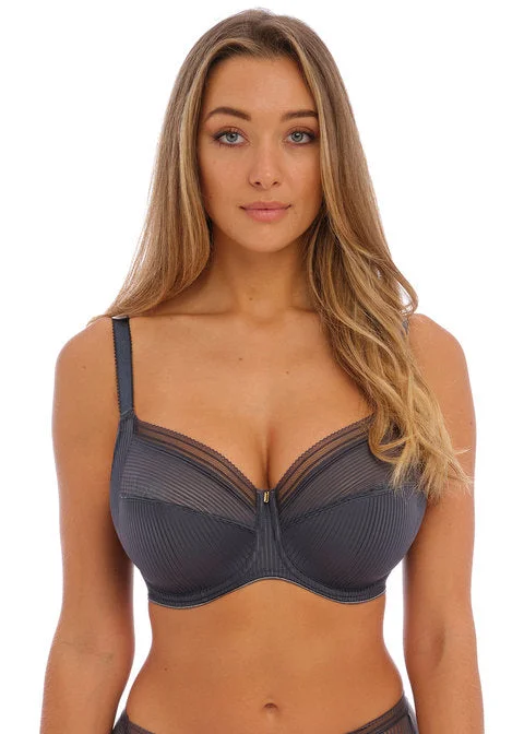 plus-size backless bra with clear strapsFusion Slate Uw Full Cup Side Support Bra