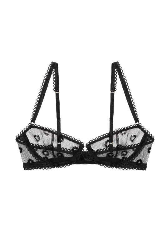 wireless bra for breastfeedingNOIR Underwire Bra With Satin Bow