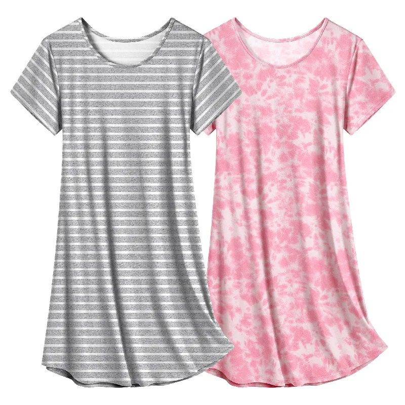 women's pajamas with lace trimSoft 2 Pack Short Sleeve Nightgowns (US Only)