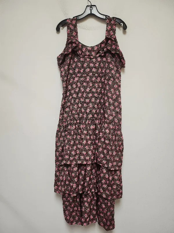 Women's Notched Collar DressesDress Casual Maxi By Clothes Mentor In Floral Print, Size: Xl