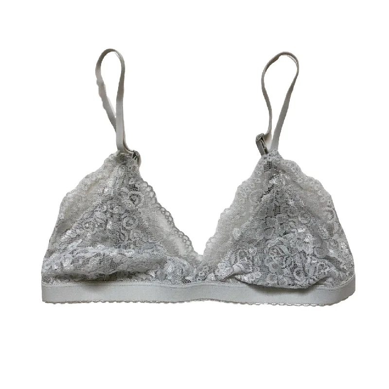 wireless bra with ruched sides for slimmingLight Grey Lace Triangle Bralette