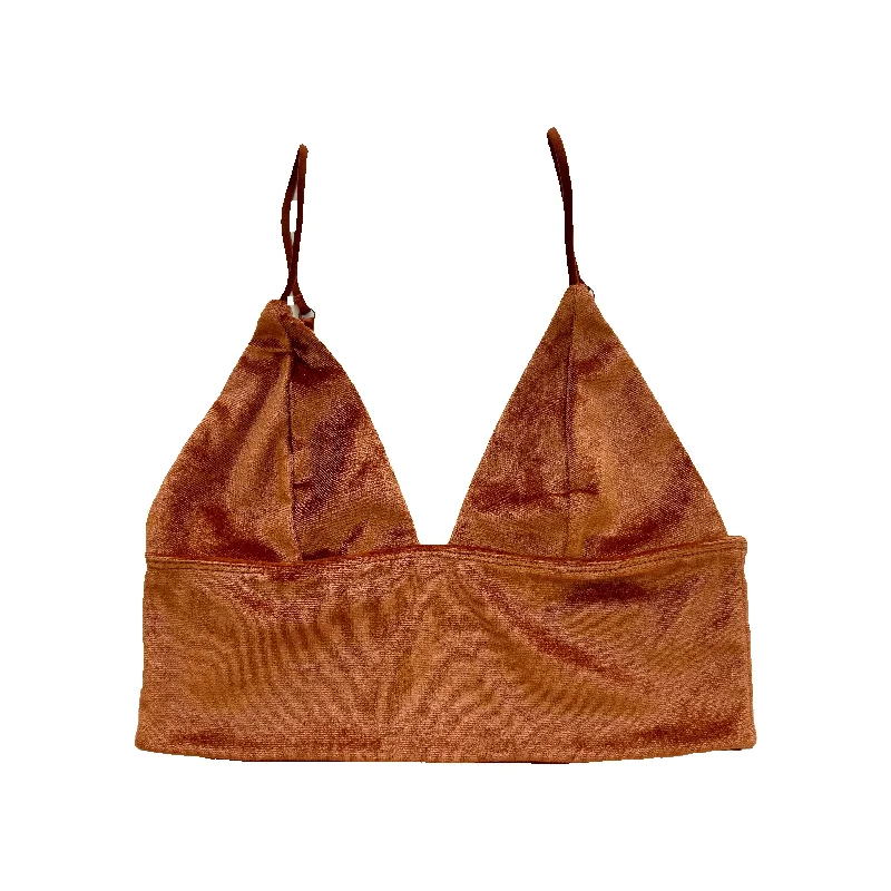 seamless bra with underwire supportCaramel Velvet Longline Bralette