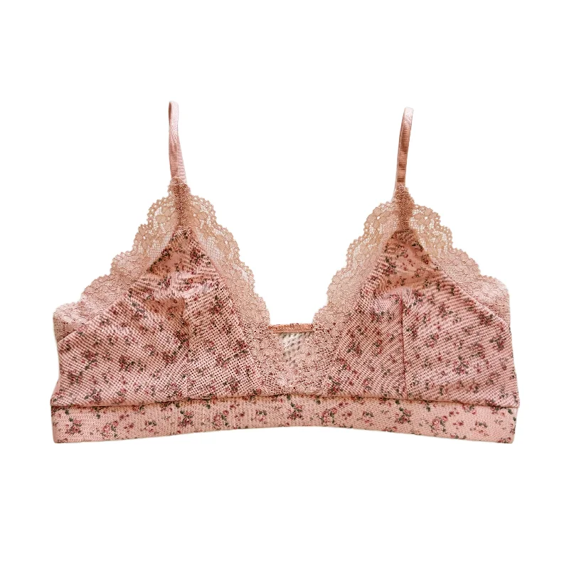 plus-size demi braBlush Mesh Floral Lace Bralette