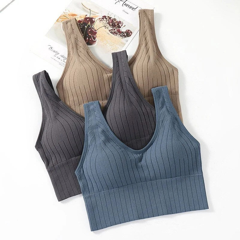 convertible strapless braSeamless Women Wireless Bra Padded Sports Tube Top Crop Top U-Shaped Back Breathable Simple Lingerie Bralette