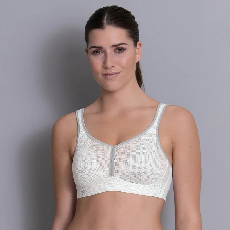 wireless mastectomy bra with soft cupsAnita Air Control Sports Bra in White (#5544)