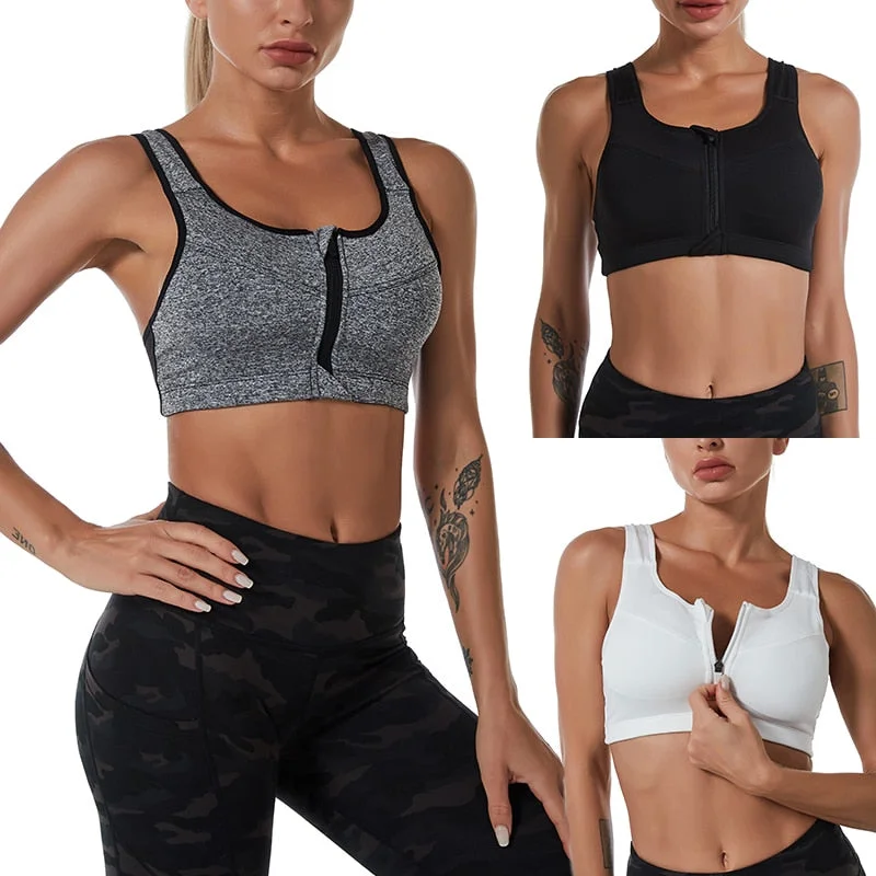 convertible bra with hook-and-eye closureSports Bra Crop Top Fitness Women Sportswear Feminine Sport Top Yoga Bras Fitness Gym Female Underwear Running Push Up Lingerie