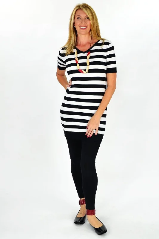 Women's Sleep ShortsWhite Stripe Zoe Tunic