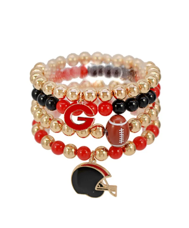 Women's Jumpsuits with V-Shaped CollarGeorgia Football Bracelet Set