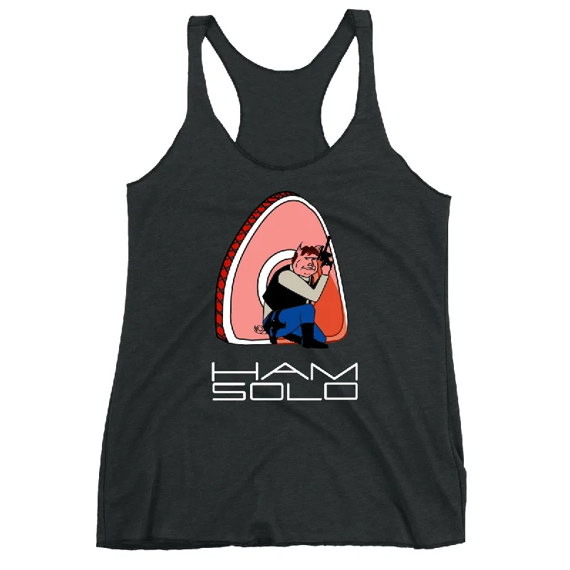 Women's Blouse with Low CollarMovie The Food™ "Ham Solo" Women's Racerback Tank Top