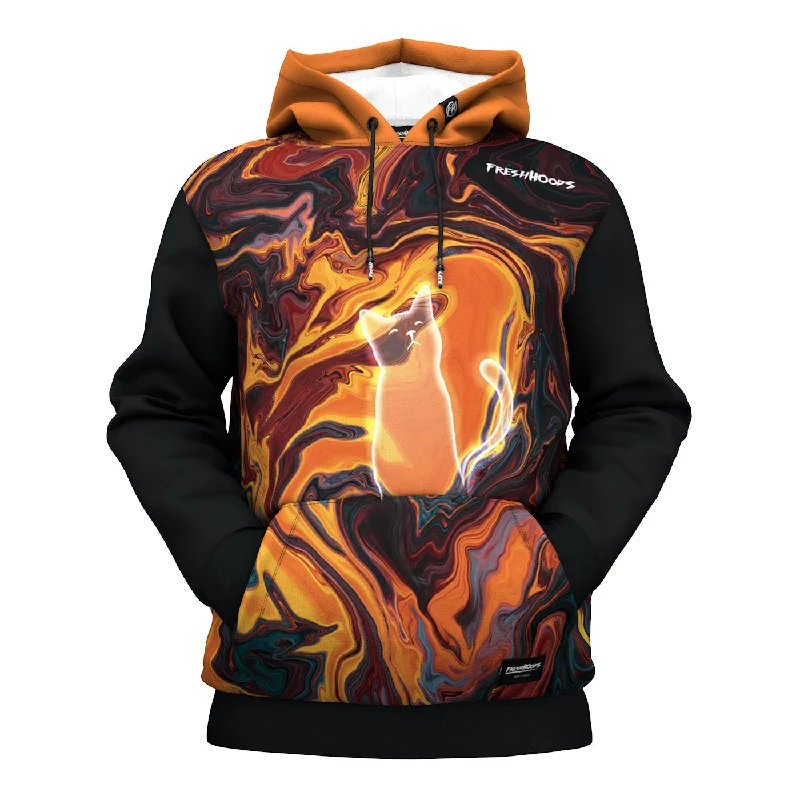 Women's Hooded Sweatshirts with Fleece LiningLava Cat Hoodie